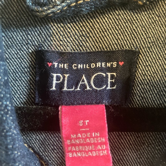 The Children’s Place Jean Jacket With Barbie On Back In Gold Glitter NWT - Picture 4 of 6